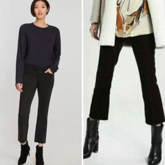 NEW J BRAND Selena bootcut skinny crop black corduroy‎ pants, 26 - Picture 1 of 16